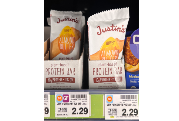 Justin's Protein bar Kroger Shelf image