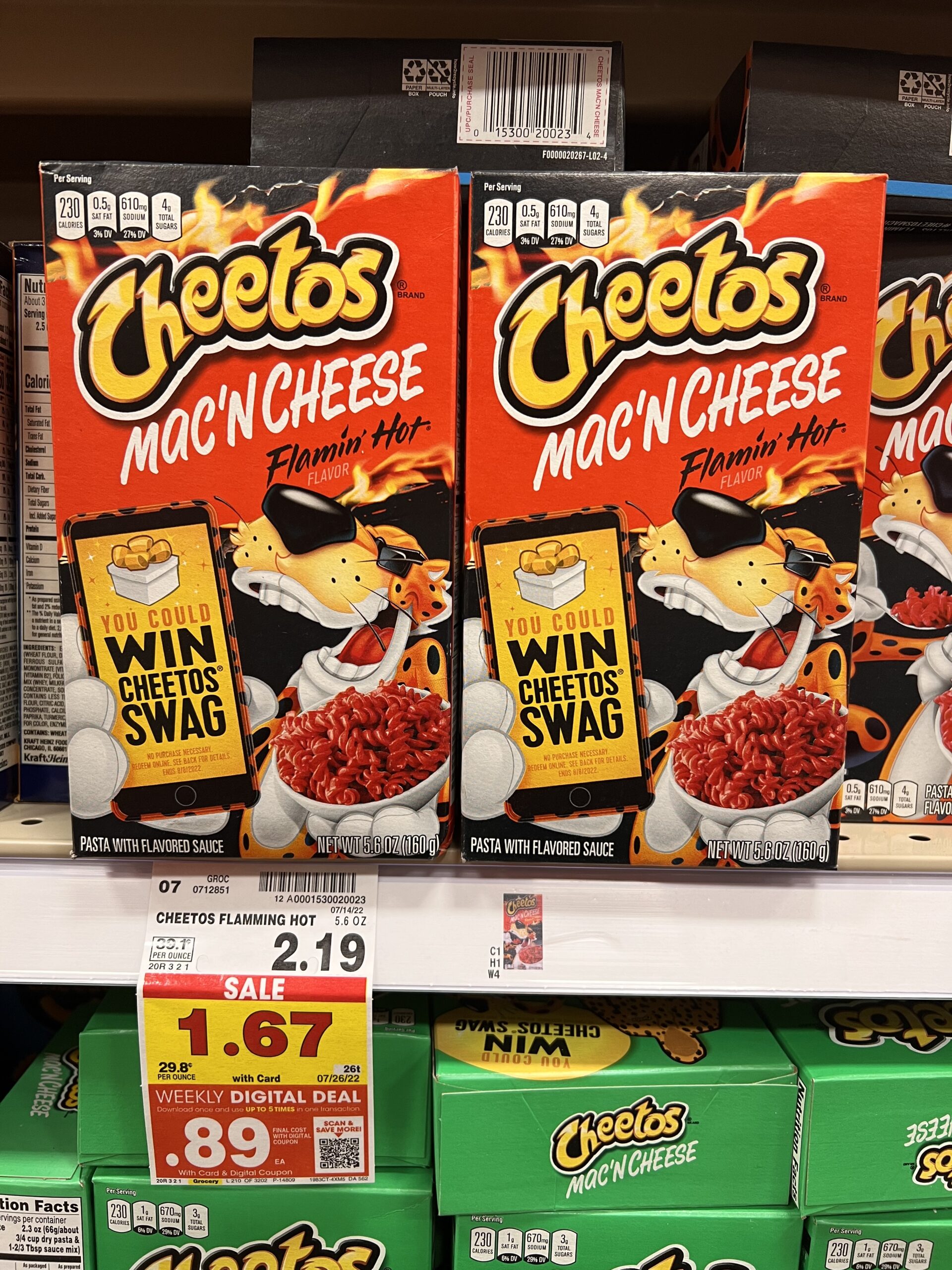 Cheetos Mac N Cheese on Kroger Shelf
