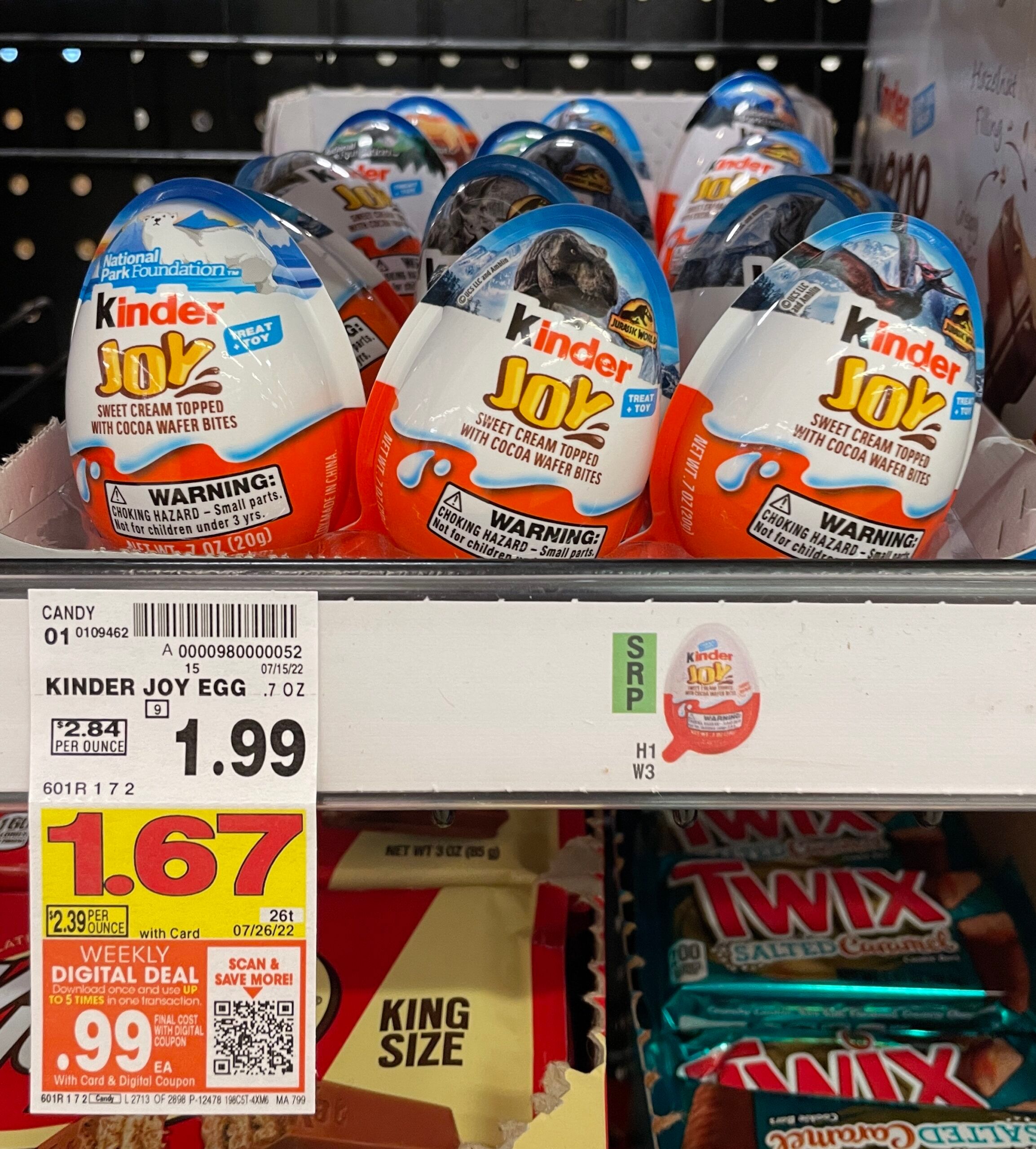 Kinder Joy Egg on Kroger Shelf