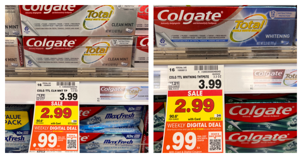 colgate total toothpaste kroger shelf image