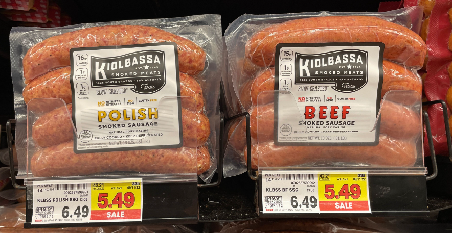 Kiolbassa Smoked Meats Kroger Shelf Image