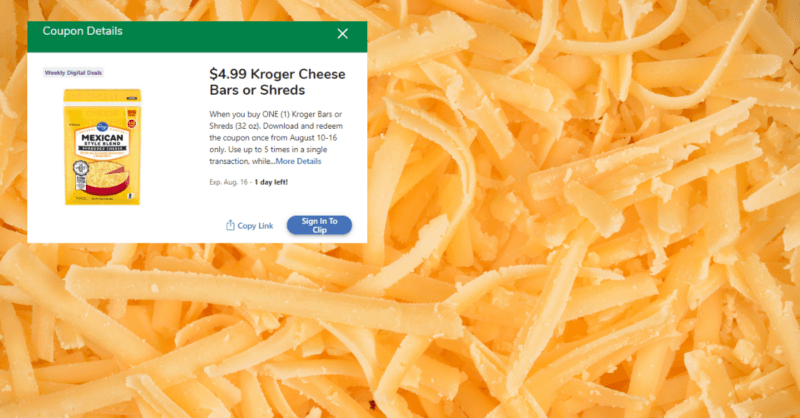 Kroger BIG Block and Shredded Cheeses are ONLY $4.99! - Kroger Krazy