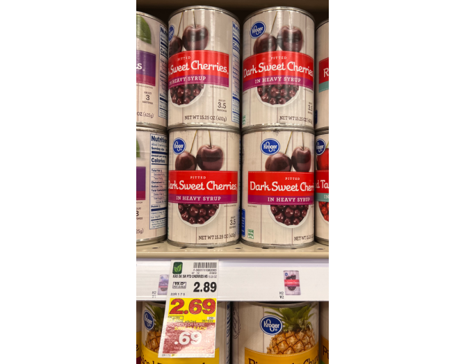 Kroger Pitted Dark Sweet Cherries in Heavy Syrup kroger shelf image