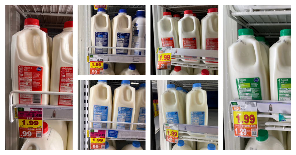 Kroger milk shelf image