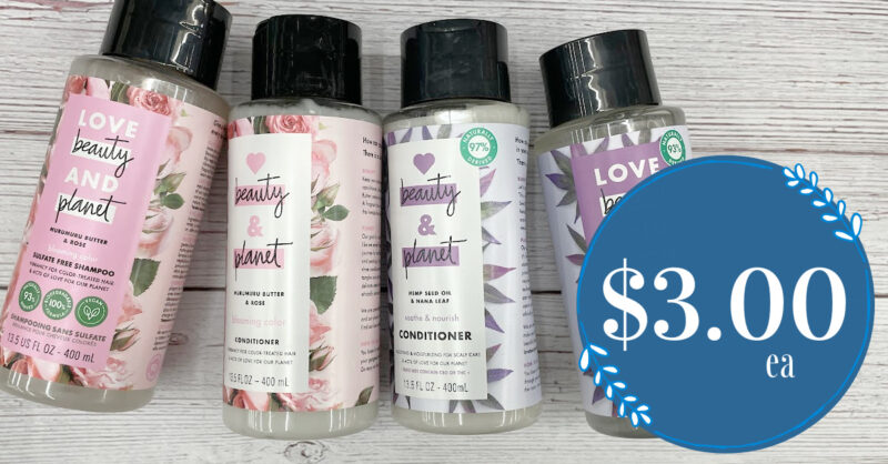 Love Beauty and Planet Shampoo and Conditioner Kroger Krazy