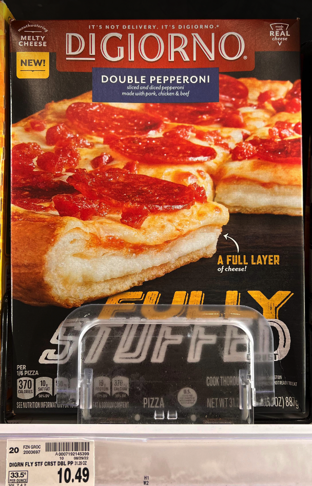 DiGiorno Fully Stuffed Pizza on Kroger shelf