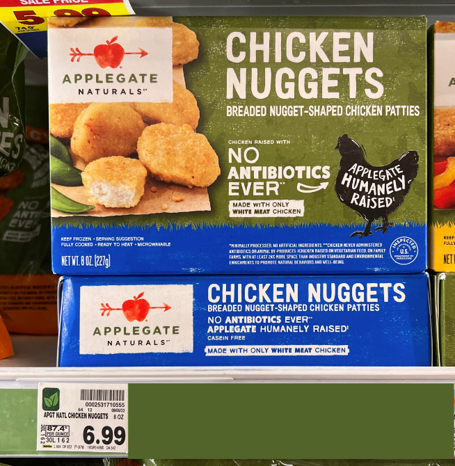 Applegate Chicken Nuggets on Kroger shelf (1)