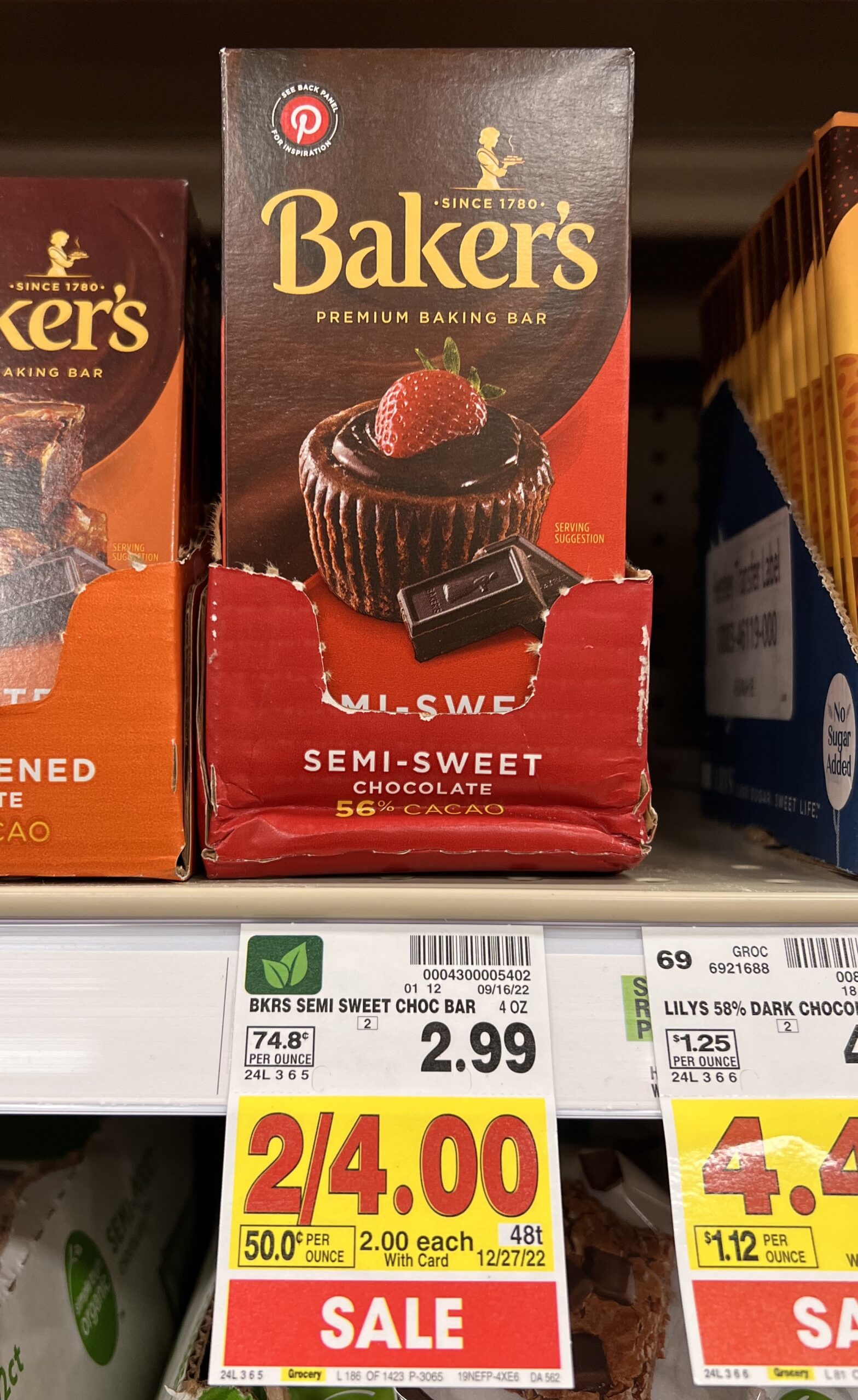Baker's Chocolate Kroger Shelf Image_2