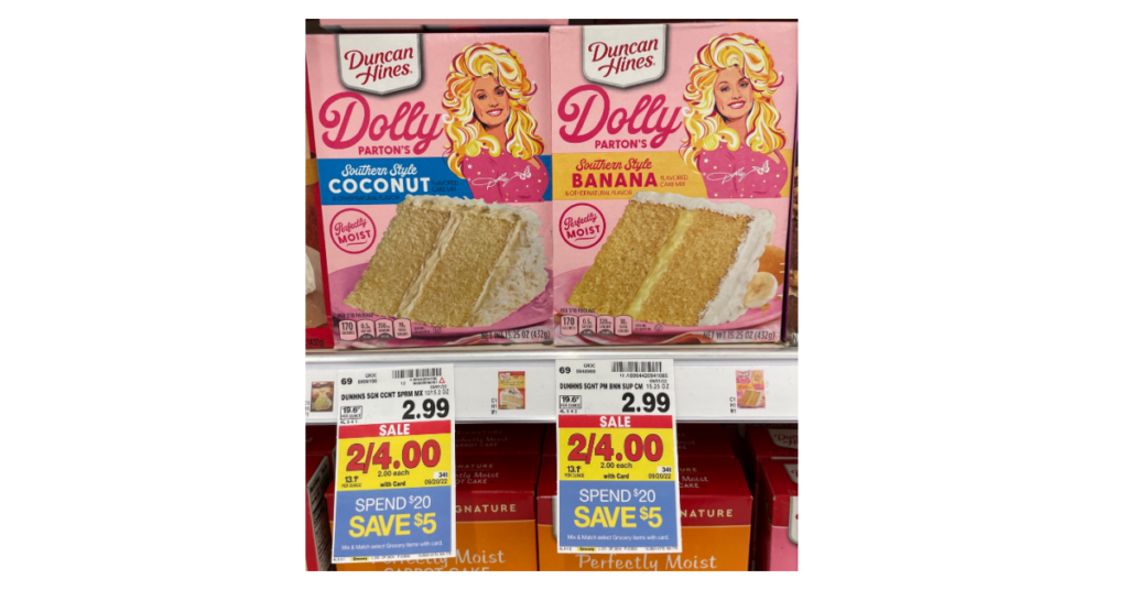 Dolly Parton Cake Mix Kroger Shelf Image