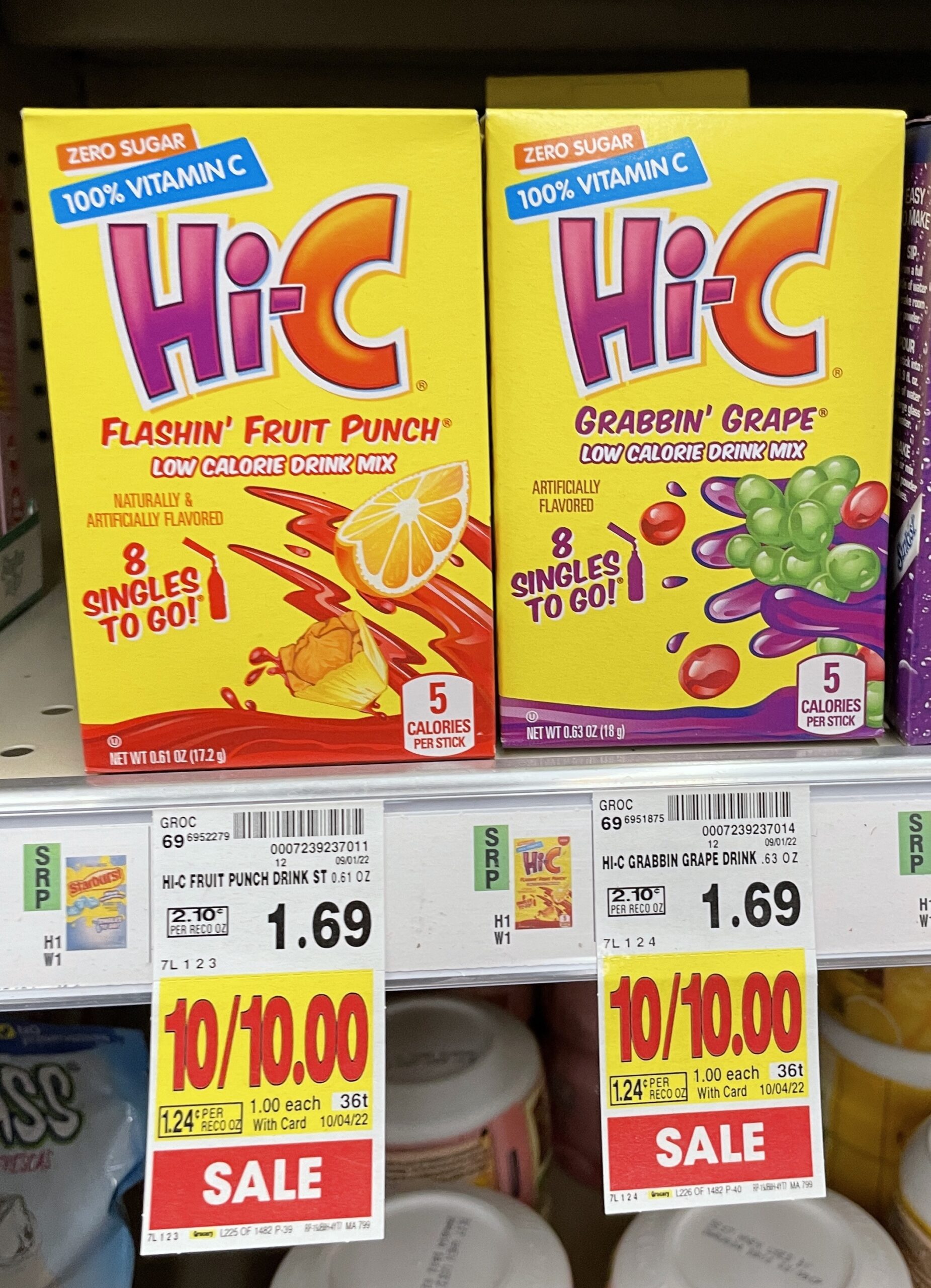 Hi-C Drink Mix Kroger Shelf Image