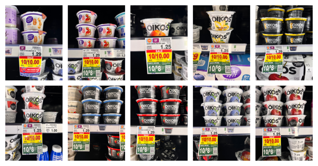 L+F _ Oikos Yogurt Kroger Shelf Image