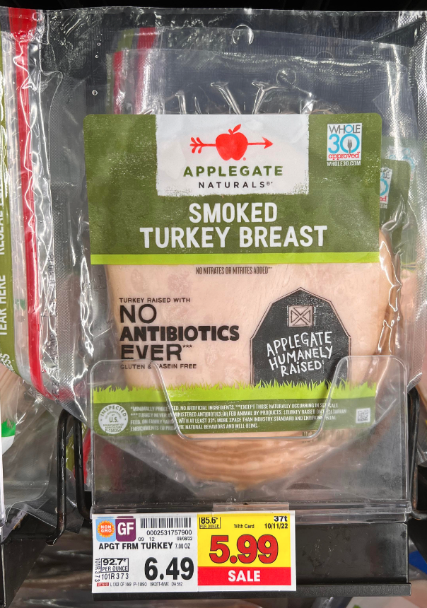 Applegate Naturals Turkey on Kroger shelf