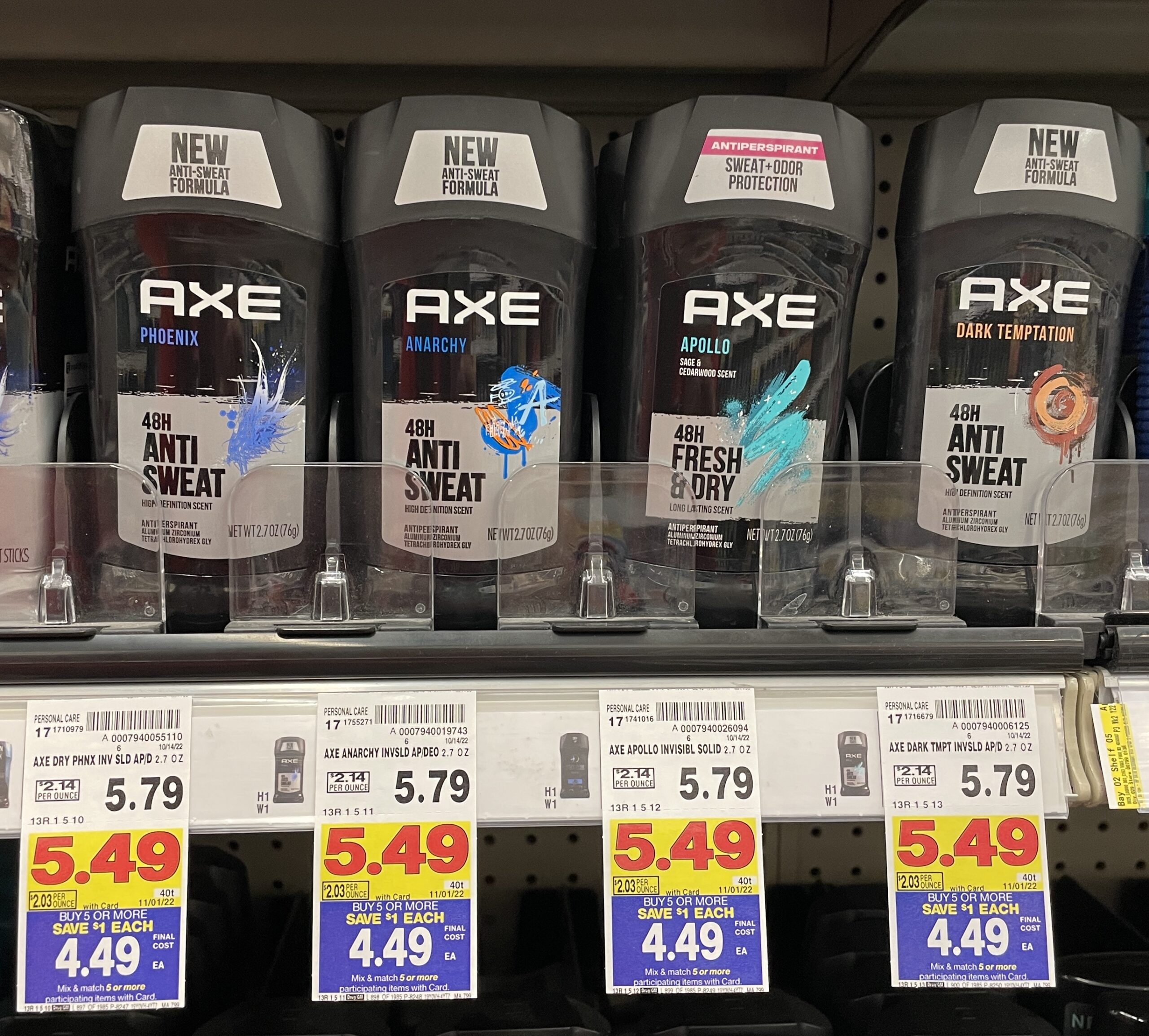 Axe Deodorant kroger shelf image_1