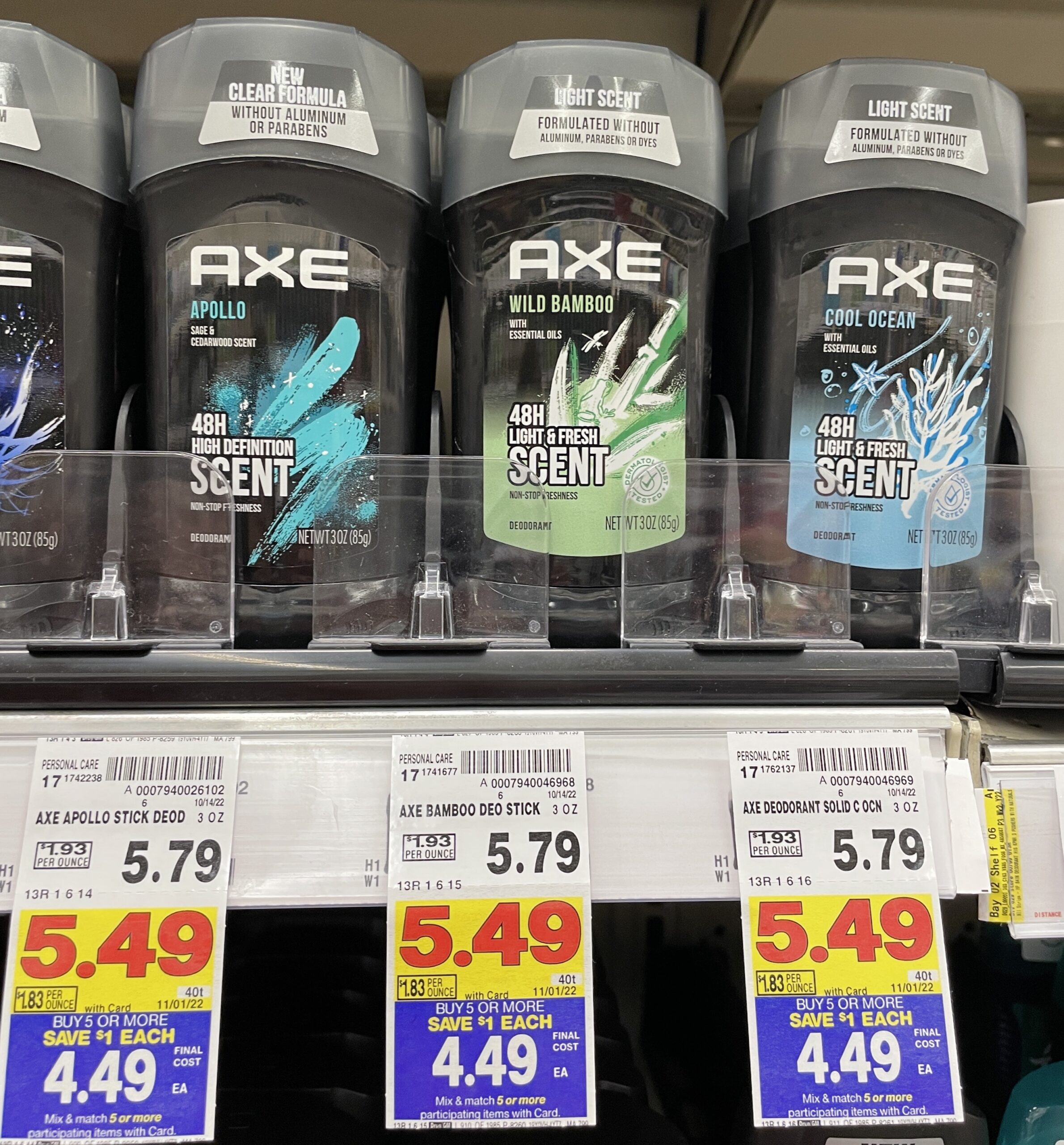 Axe Deodorant kroger shelf image_2