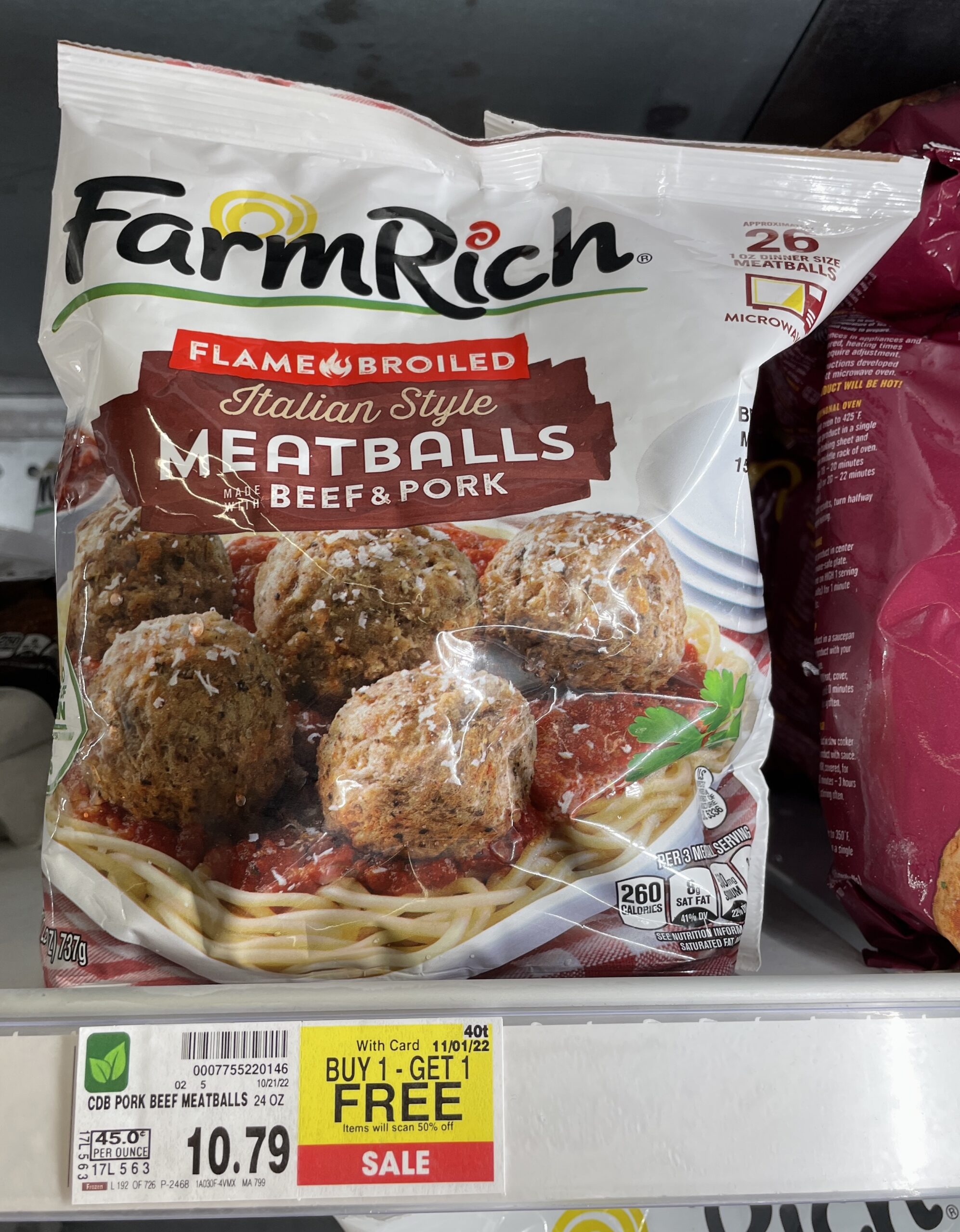 Farm Rich Meatballs Kroger shelf image_1