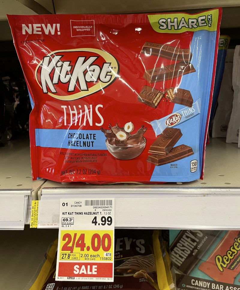 Kit Kat Thins Kroger Shelf Image