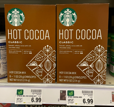 Starbucks Hot Cocoa Mix Kroger Shelf Image