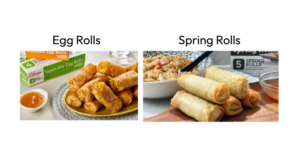 Chungs egg and spring rolls