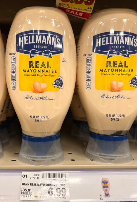 Hellmann's Mayonnaise Kroger Shelf Image