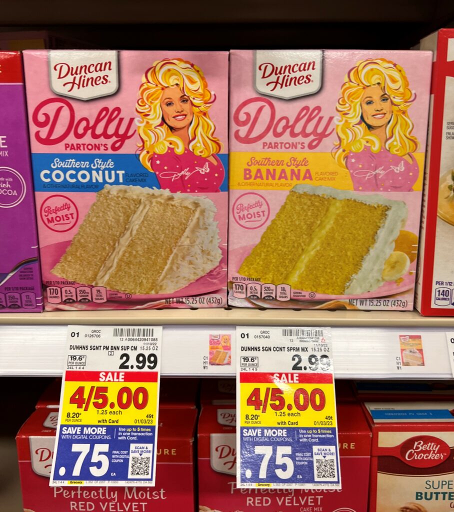 Dolly Parton Cake Mix Kroger Shelf Image