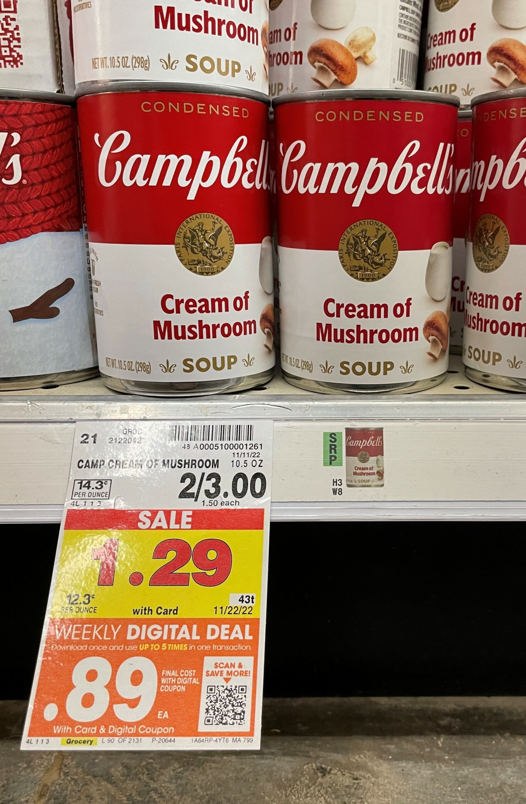campbells cream of mushroom kroger shelf image
