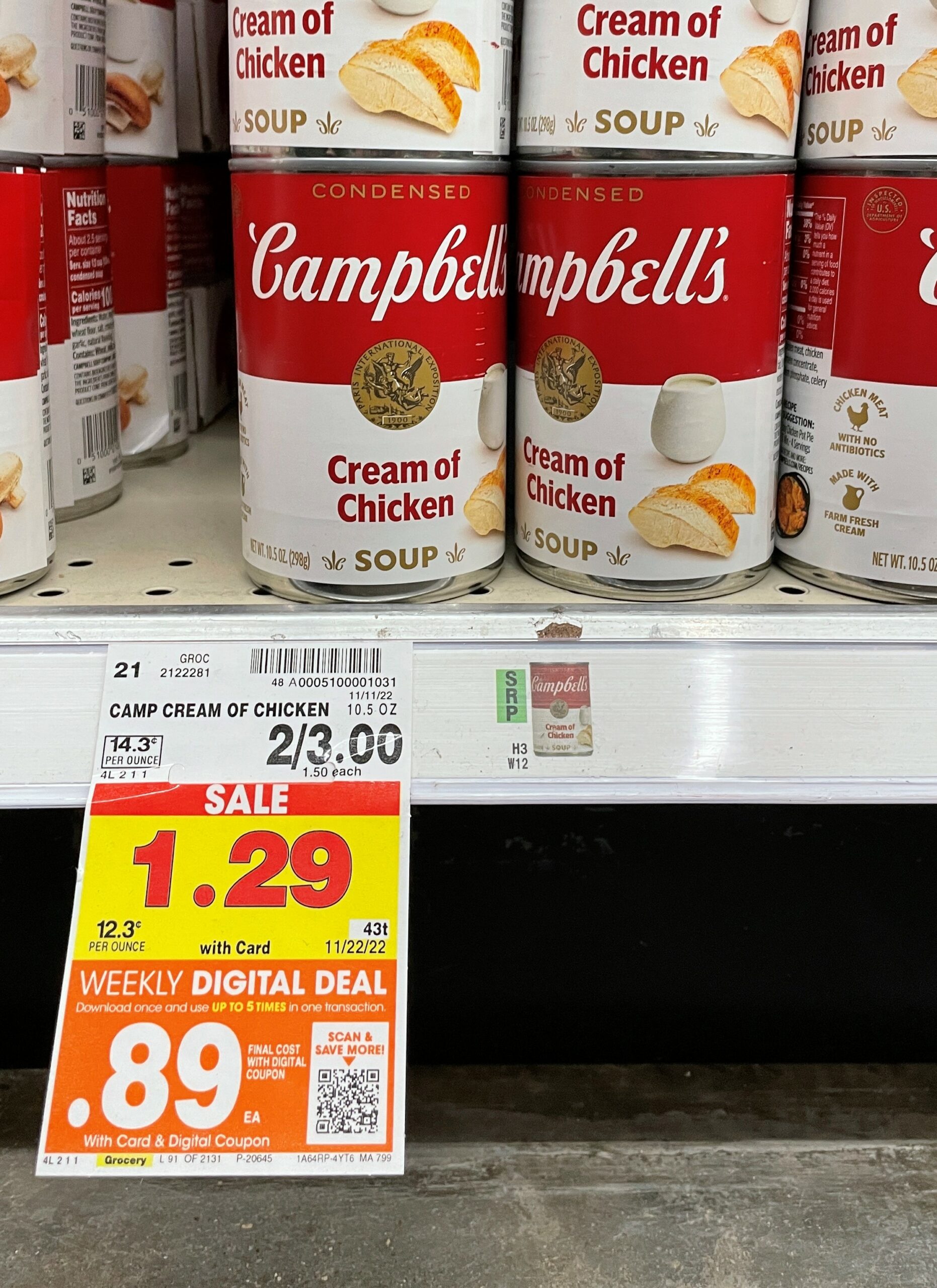 campbells cream of chicken kroger shelf image
