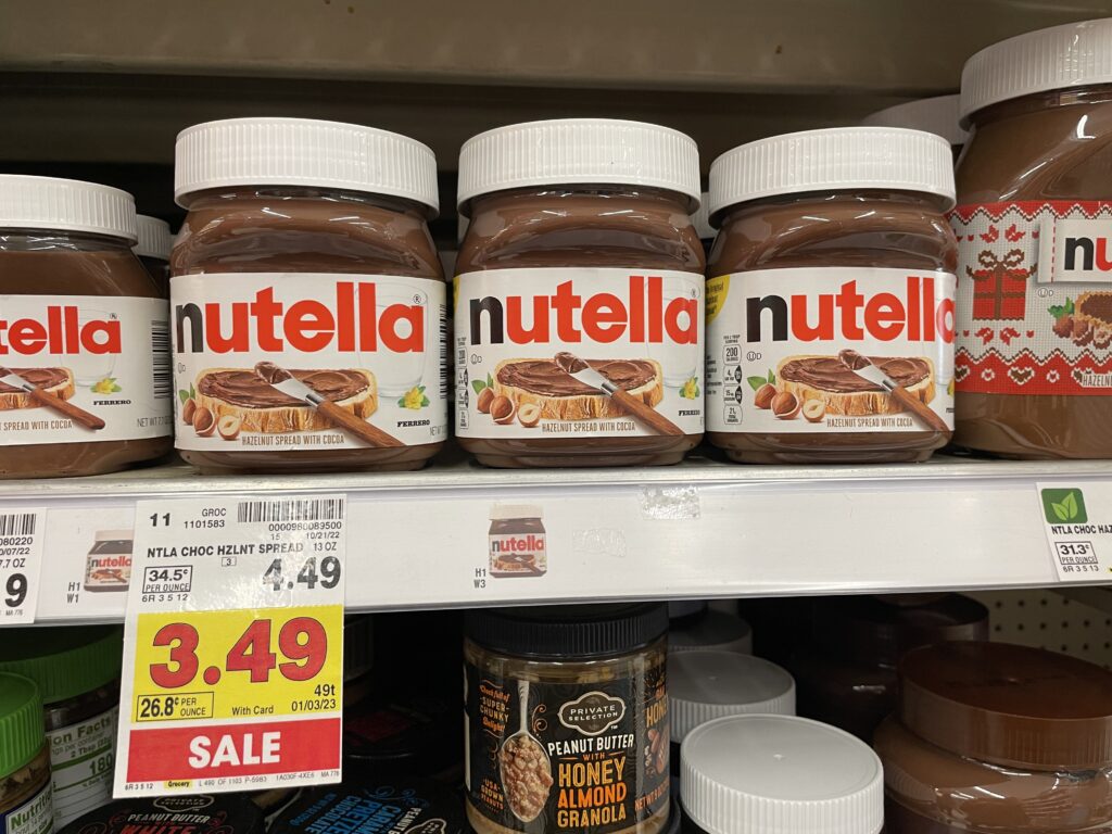 Nutella kroger shelf image