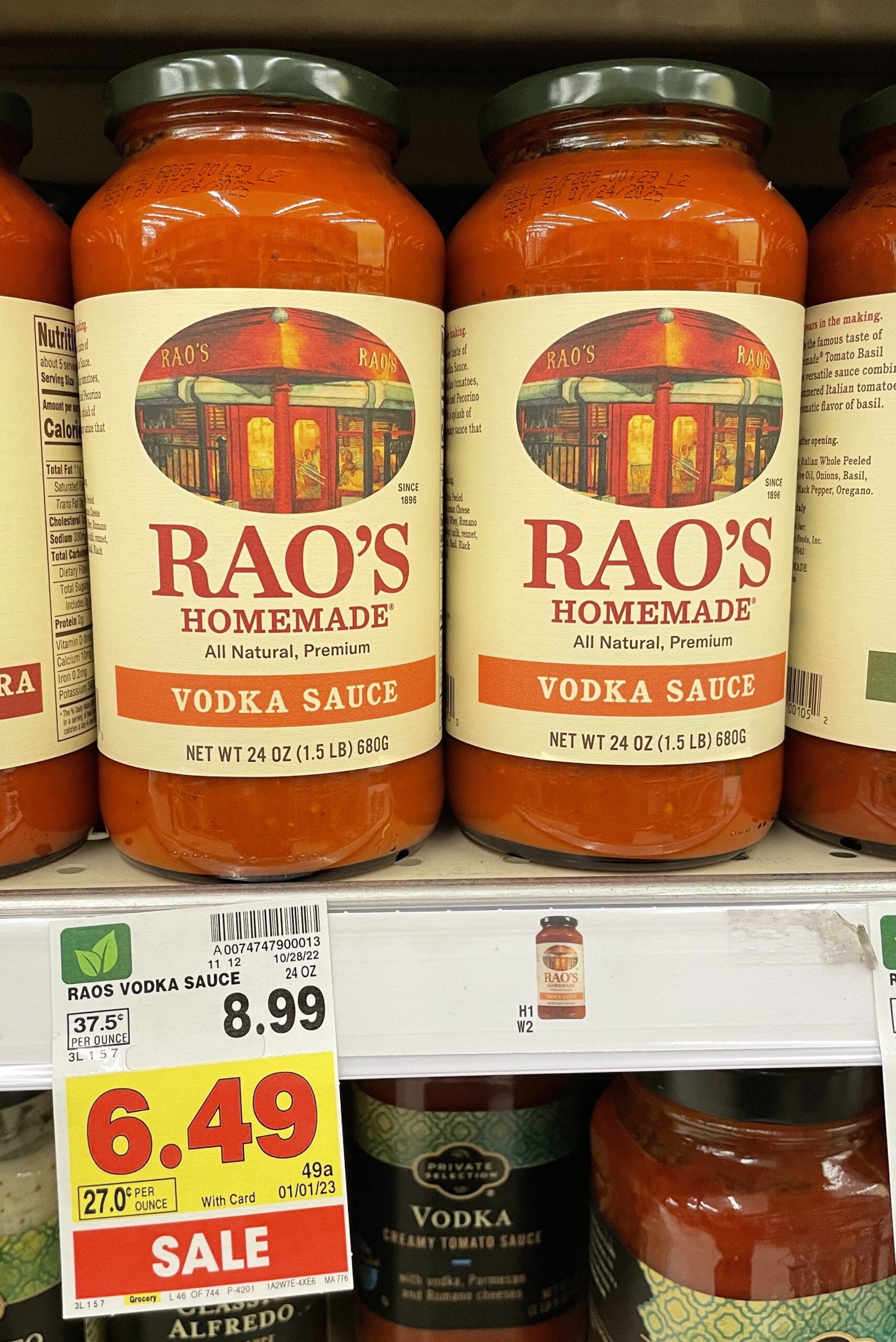 Rao's pasta sauce kroger shelf image_2