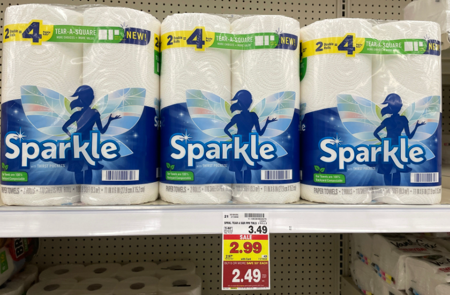 Sparkle Paper Towels Kroger Shelf Image