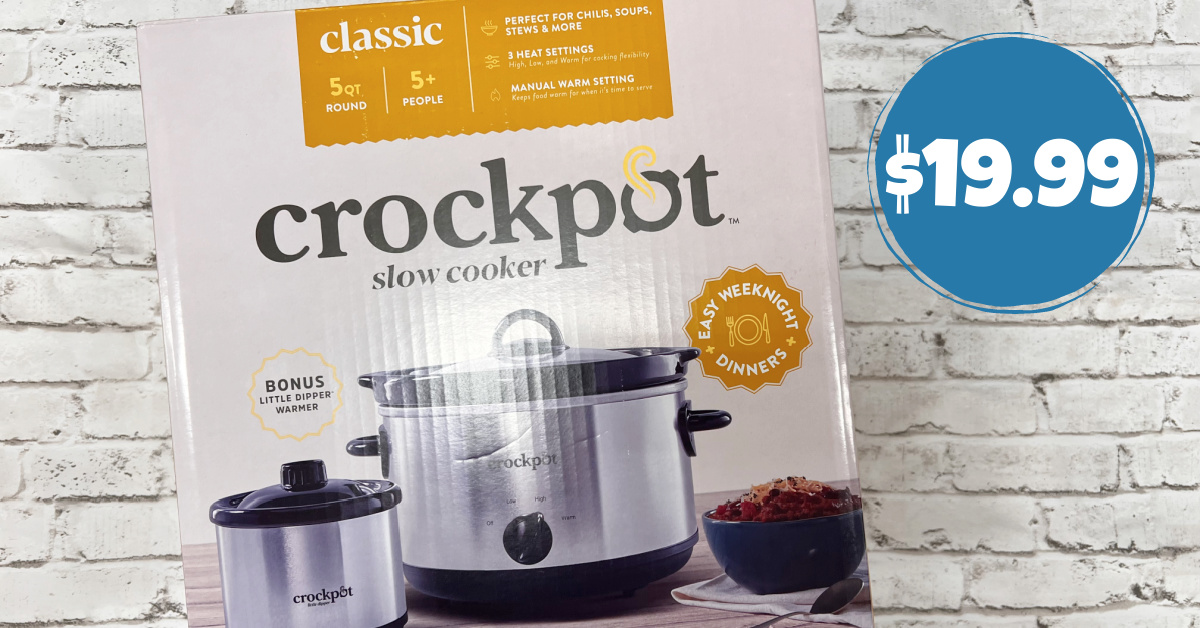 Crock-Pot 5 Quart Manual Slow Cooker with Little Dipper Warmer for