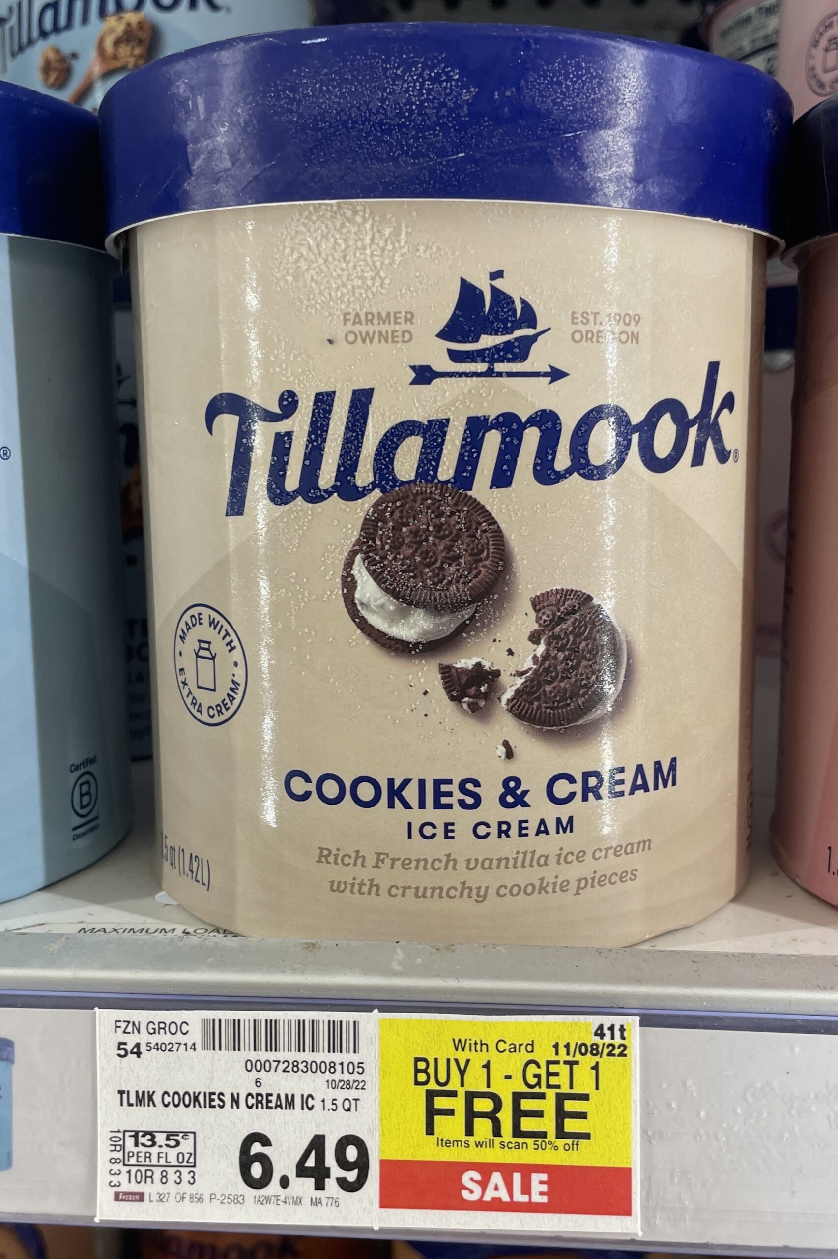 tillamook ice cream kroger shelf image_3
