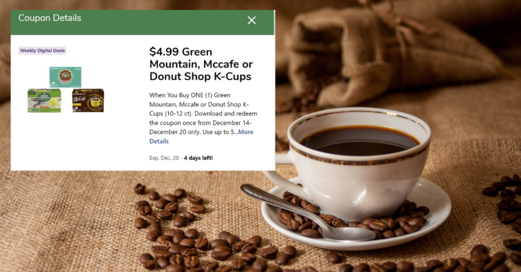 Green Mountain, McCafe and Donut Shop Coffee Coupon Kroger