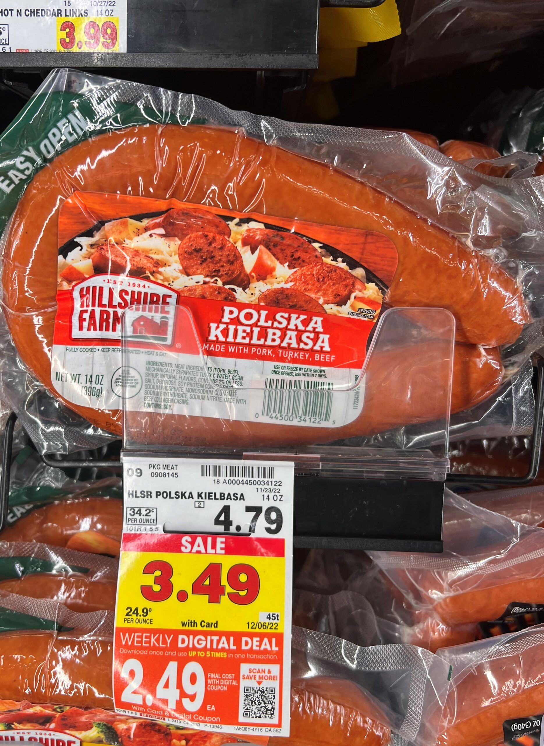 hillshire farm smoked sausage kroger shelf image2