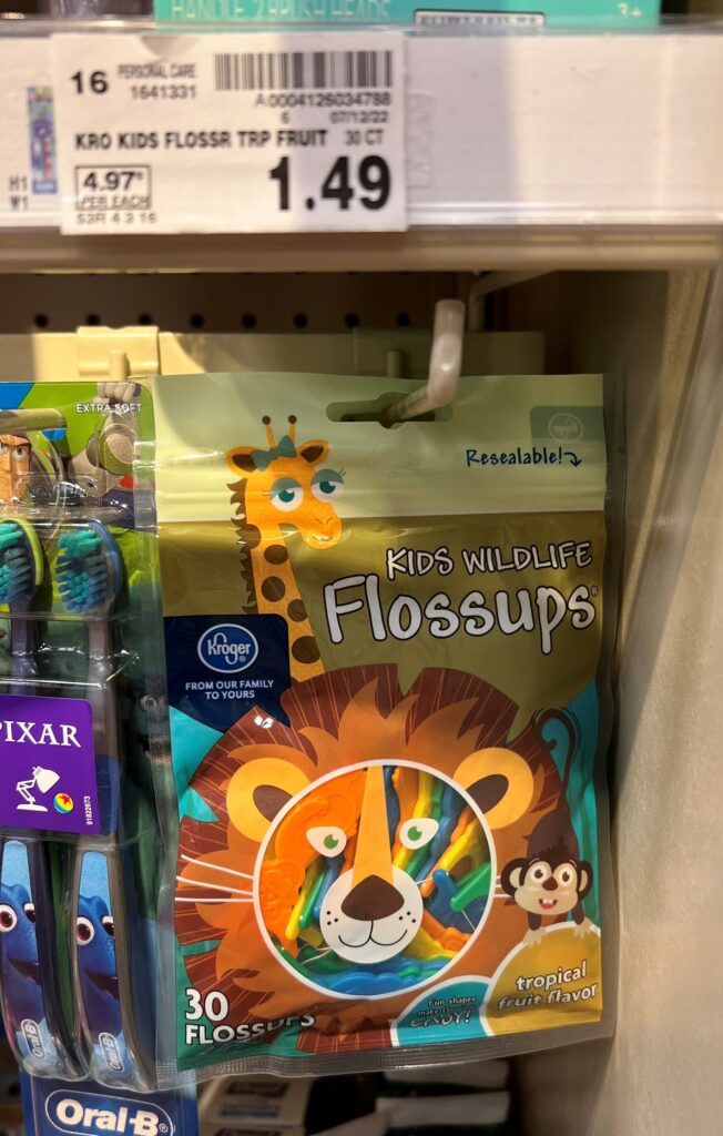 kids flossups kroger shelf image