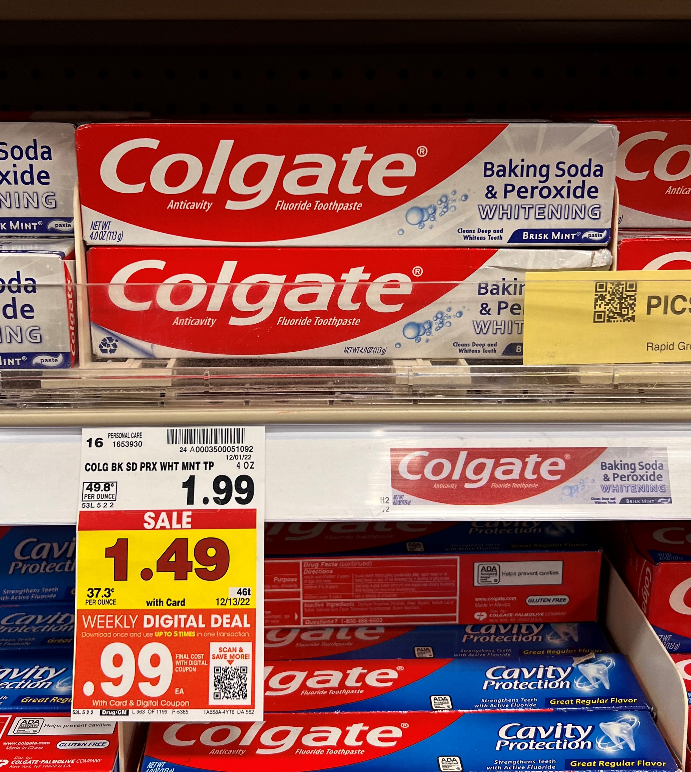 colgate toothpaste kroger shelf image1
