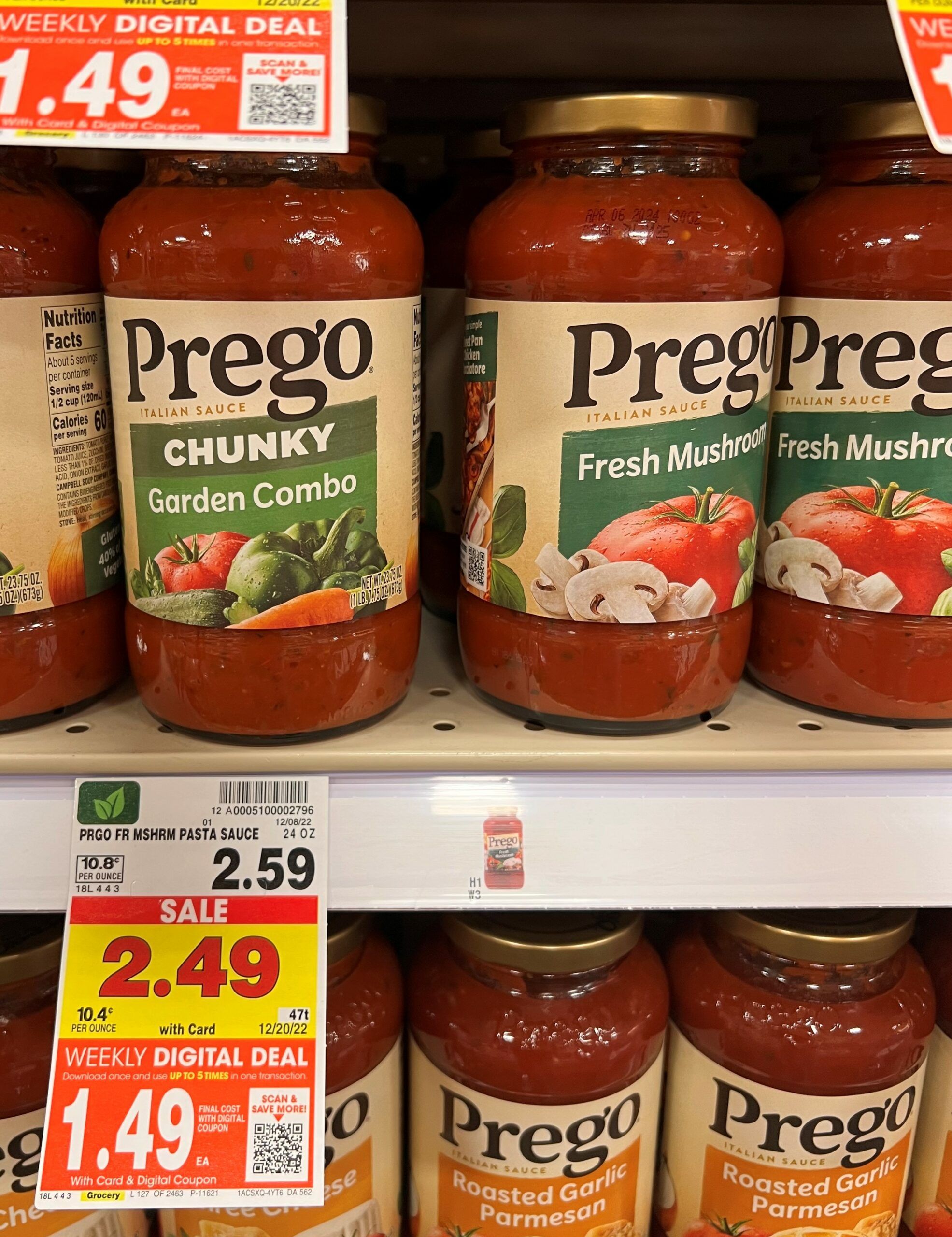prego pasta sauce kroger shelf image 4