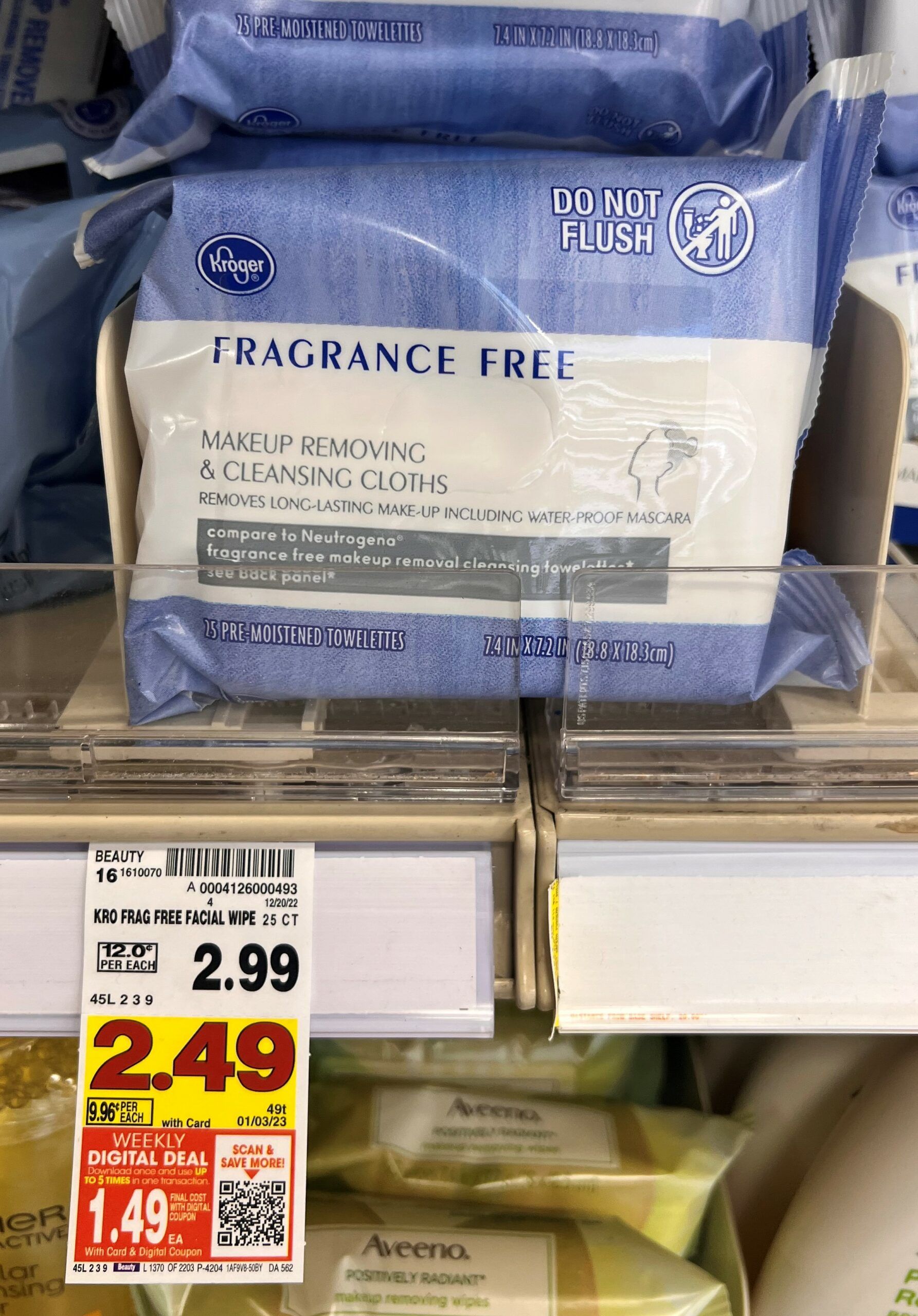 facial wipes kroger shelf image