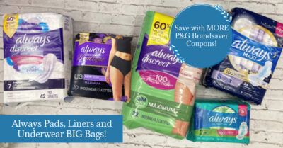 Always Pads, Liners and Underwear Kroger Krazy
