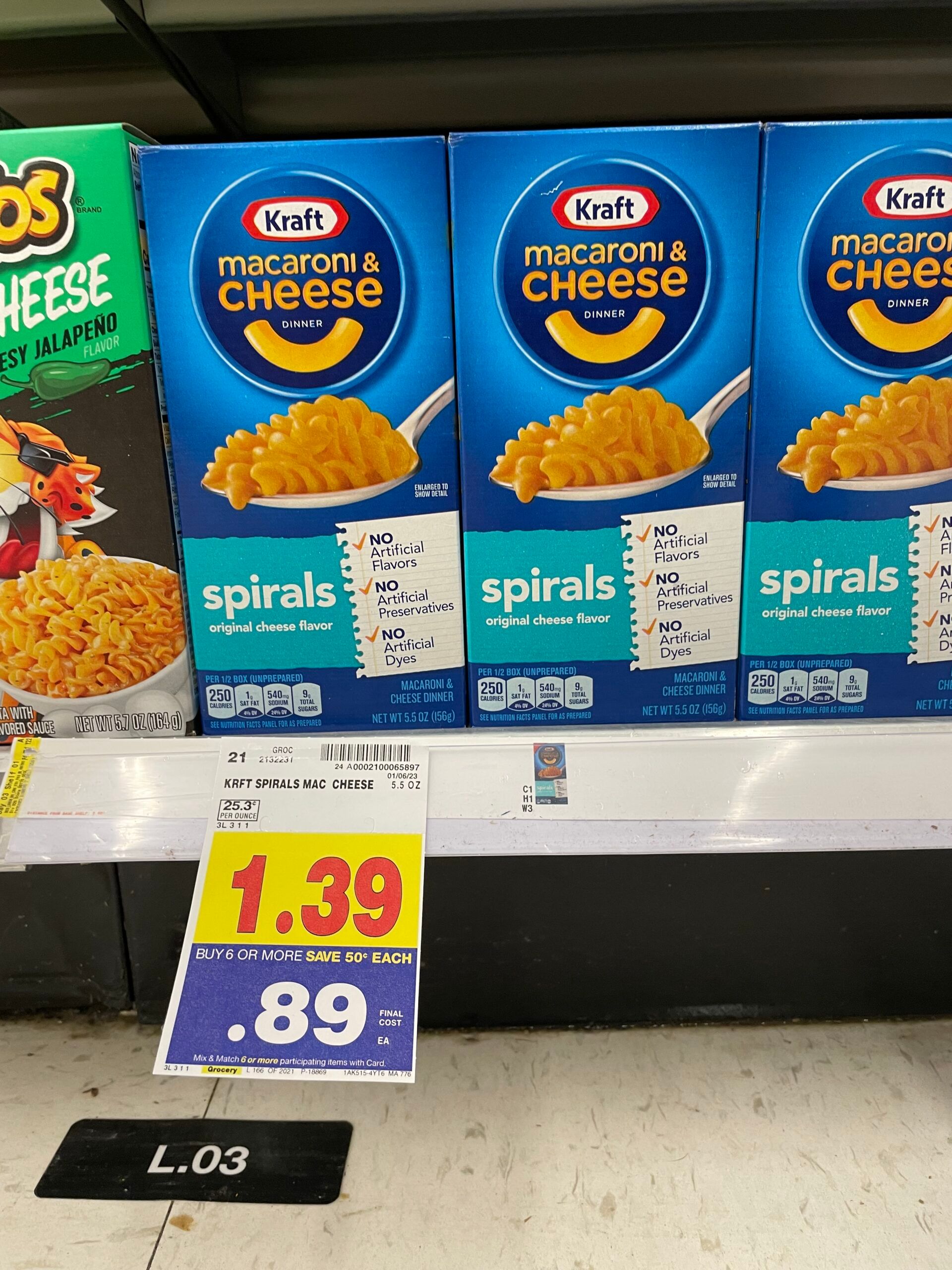 kraft mac kroger shelf image 5