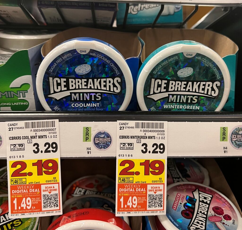 Ice Breakers Mints kroger shelf image