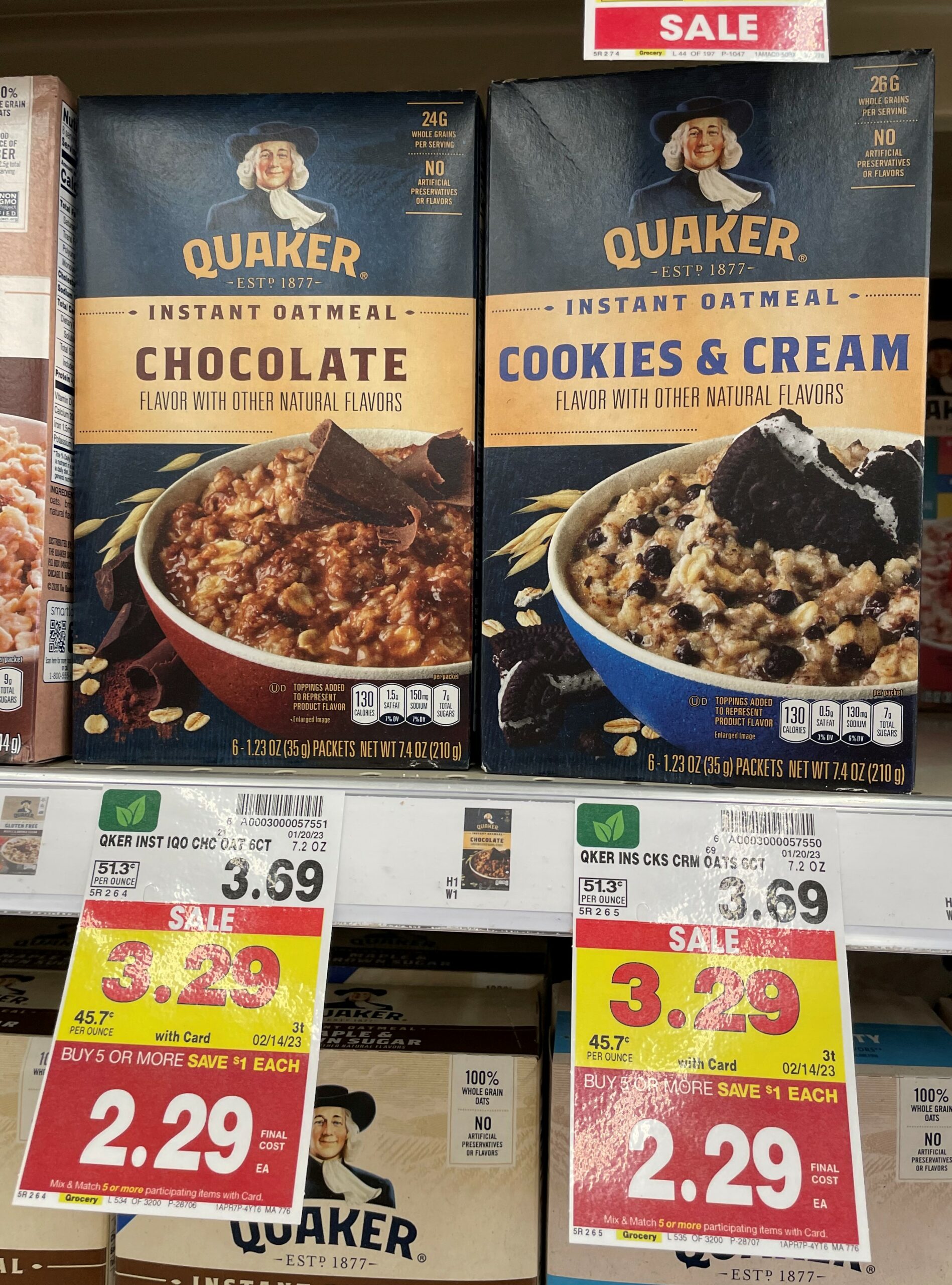 quaker instant oatmeal kroger shelf image 5