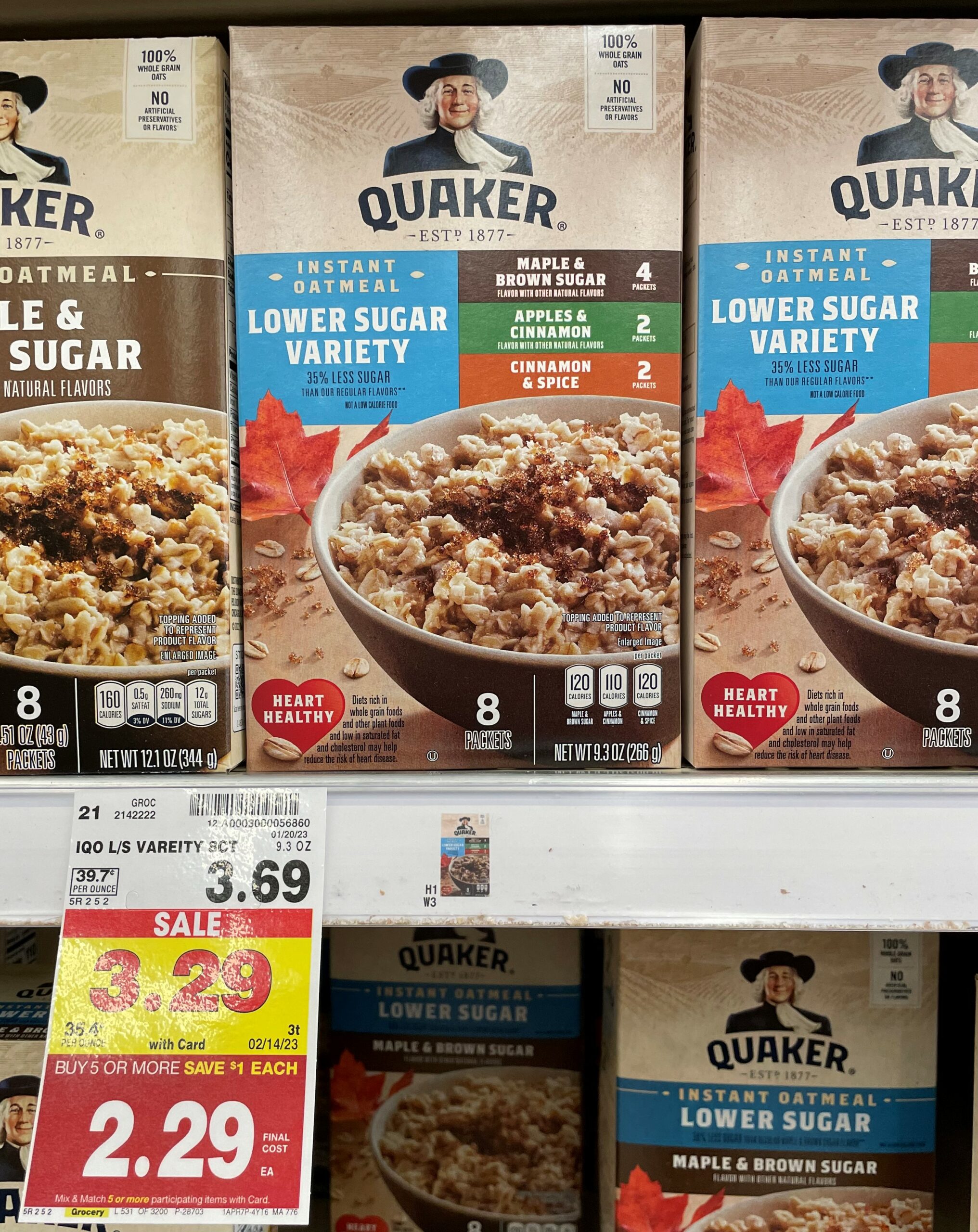 quaker instant oatmeal kroger shelf image 6