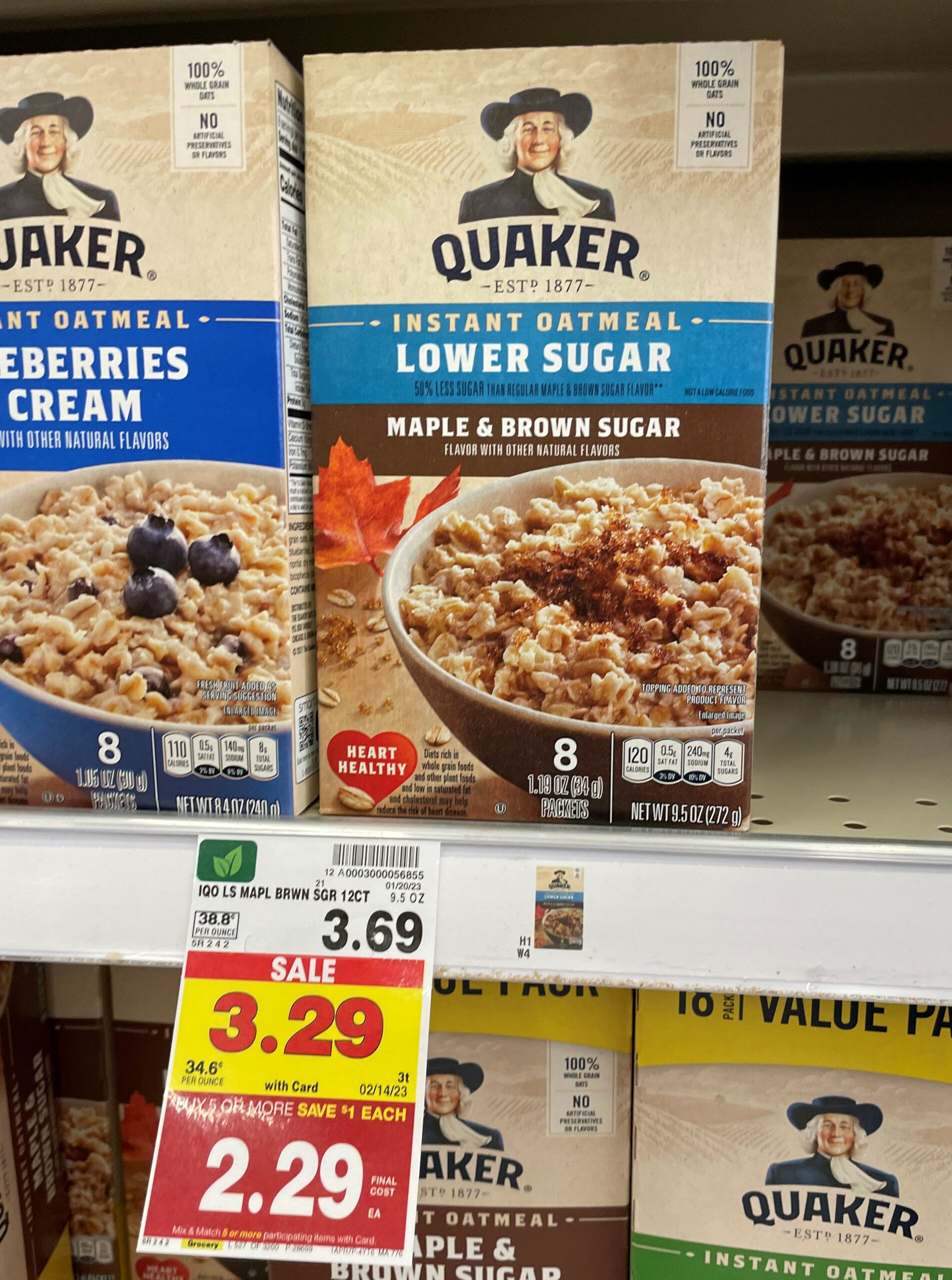 quaker instant oatmeal kroger shelf image 7