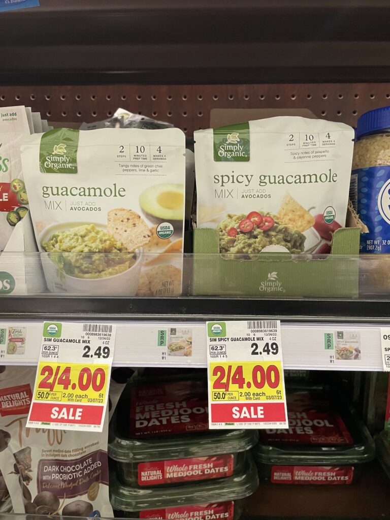 Simply Organic Guacamole Mix kroger shelf image 
