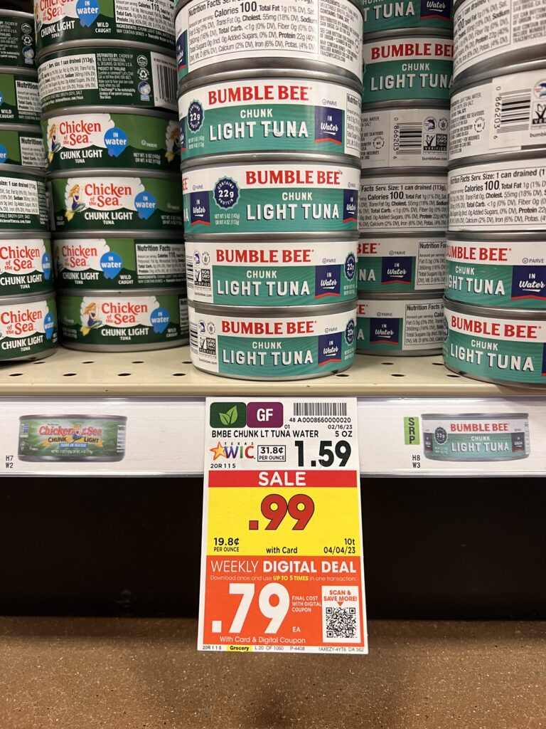 bumble bee tuna can kroger shelf image