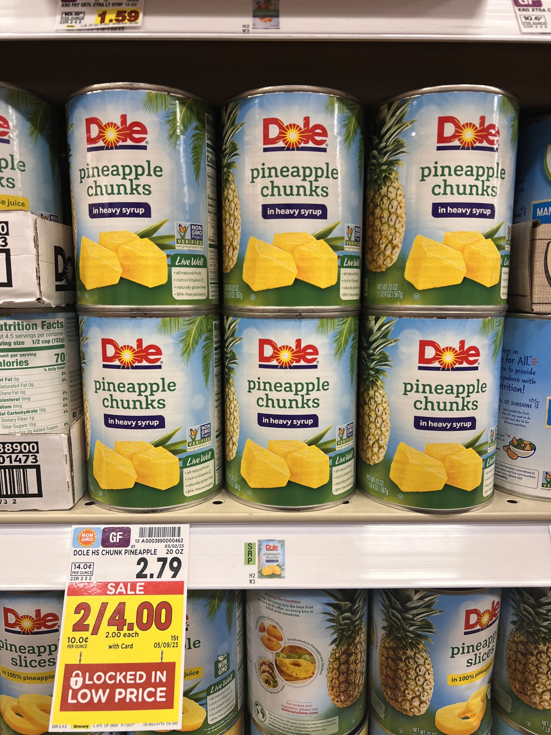 dole canned pineapple kroger shelf image 1