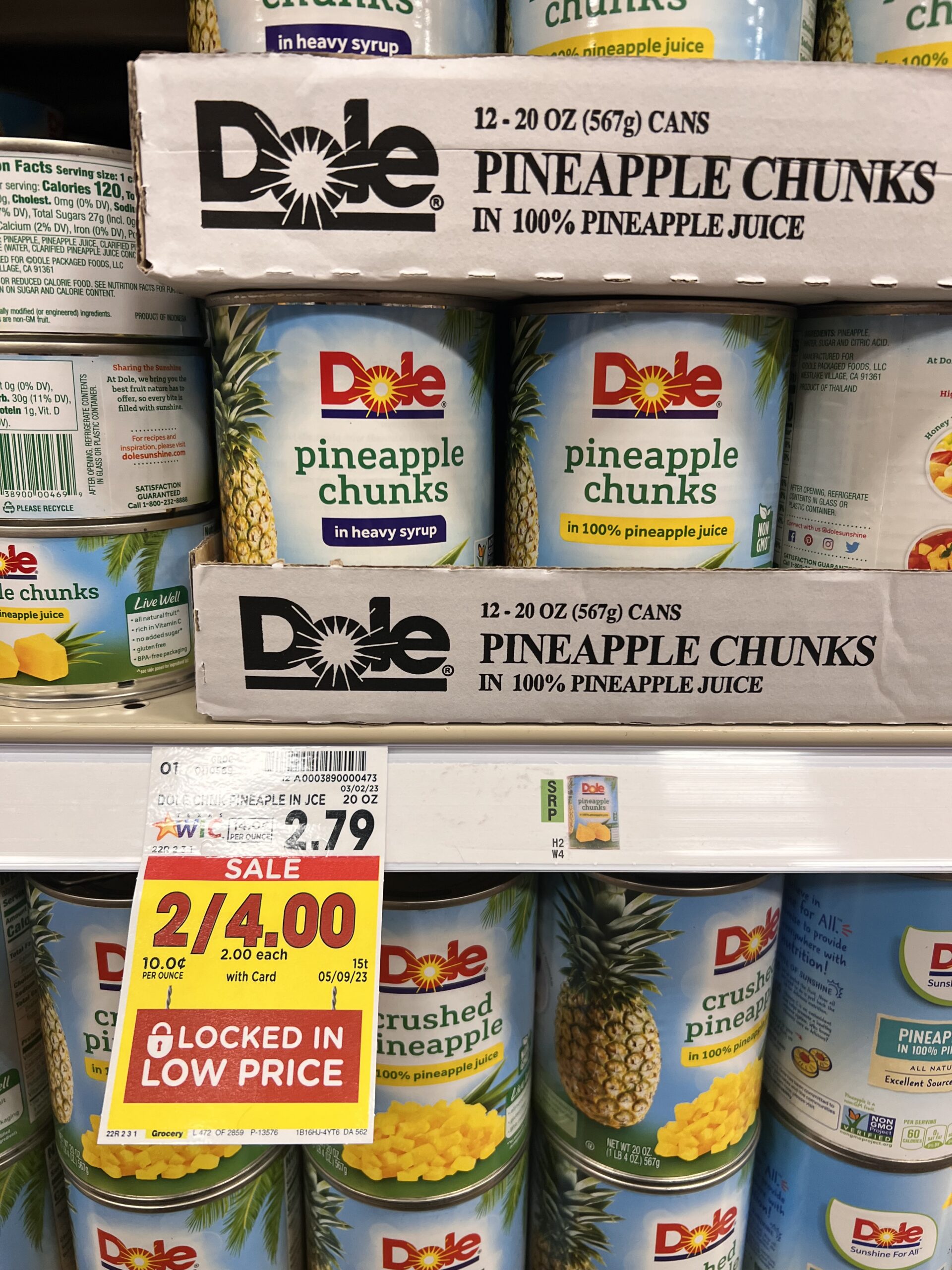 dole canned pineapple kroger shelf image 2