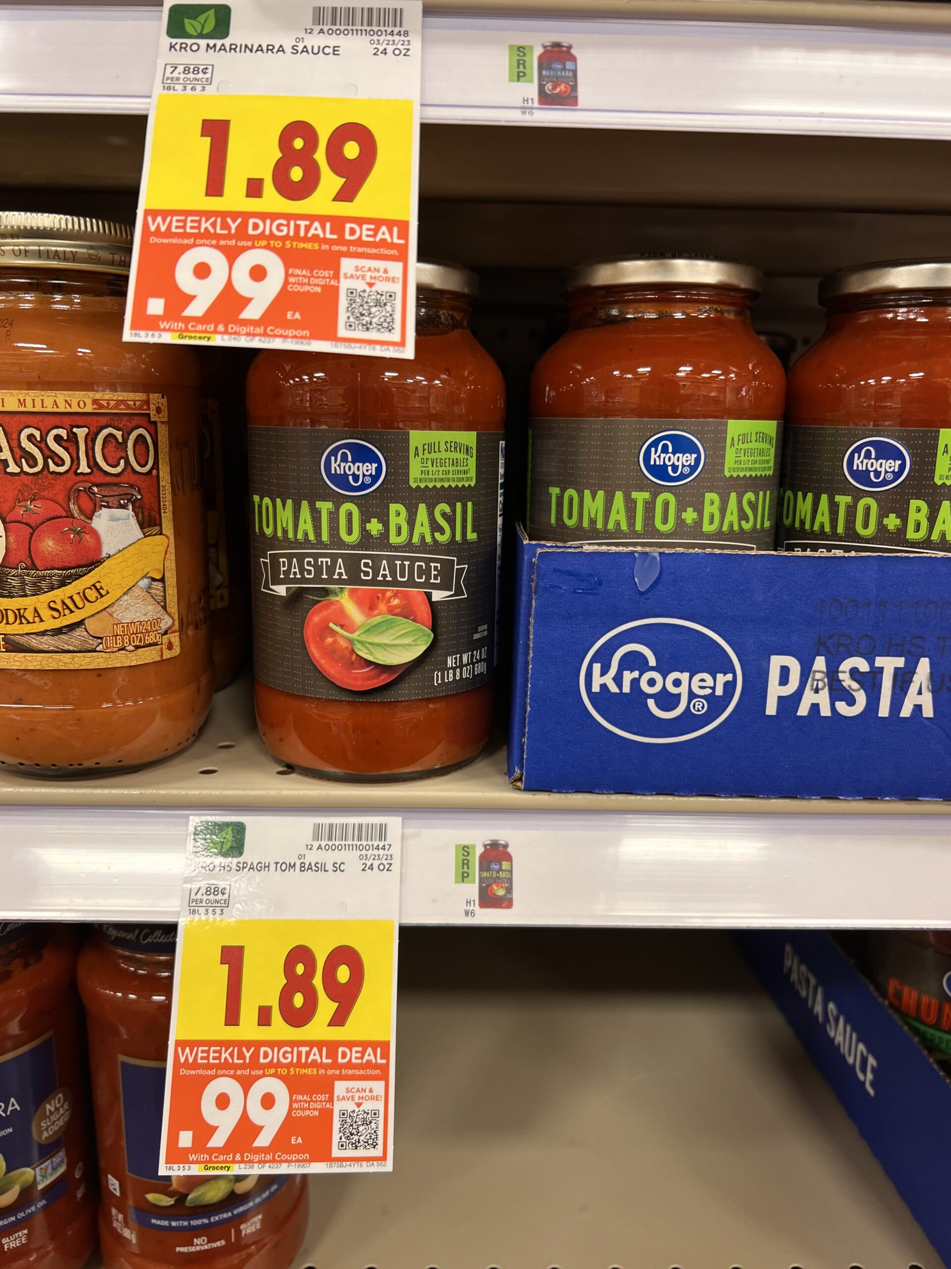 kroger pasta sauce kroger shelf image 1