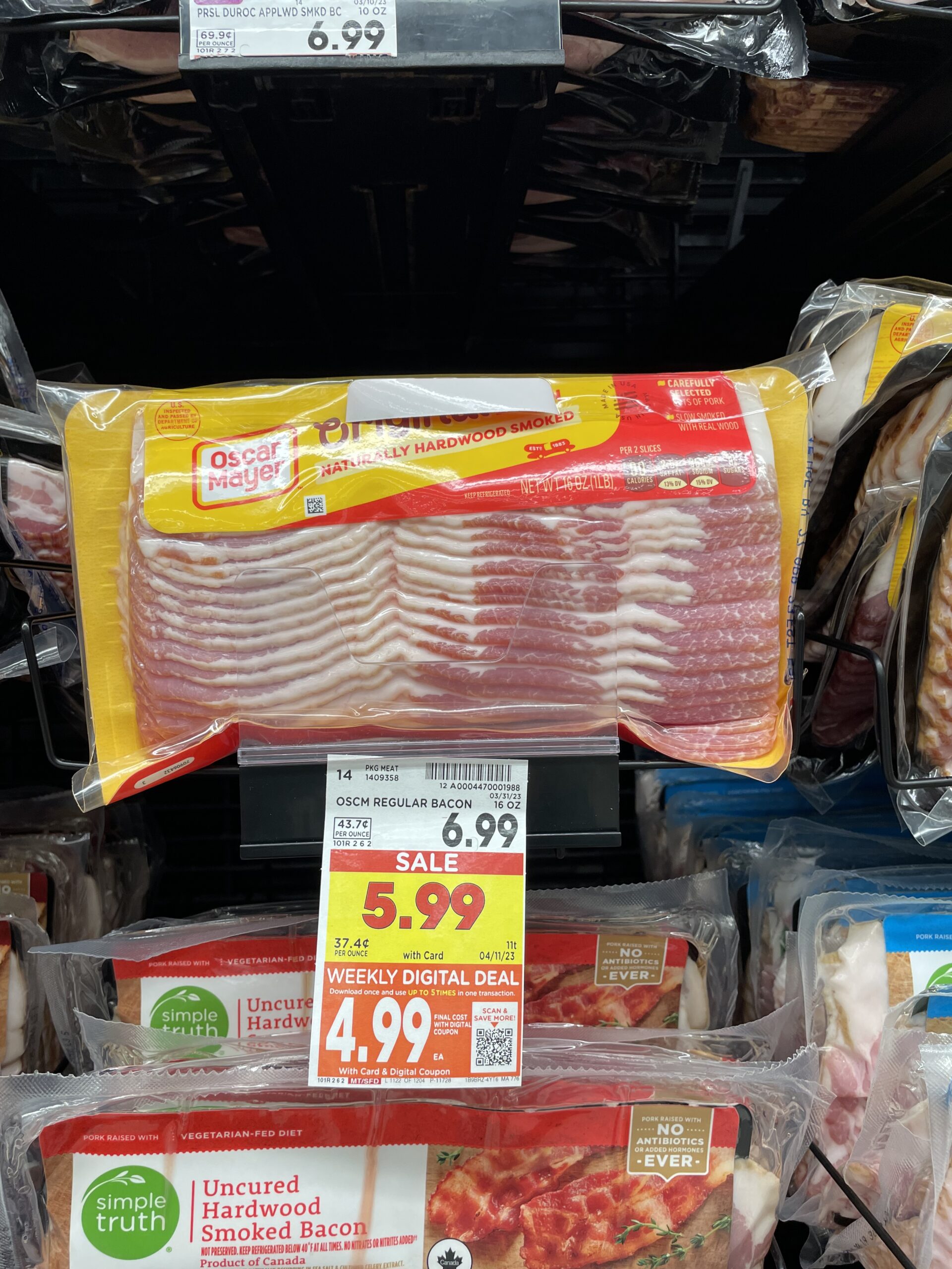 oscar mayer bacon kroger shelf image 2