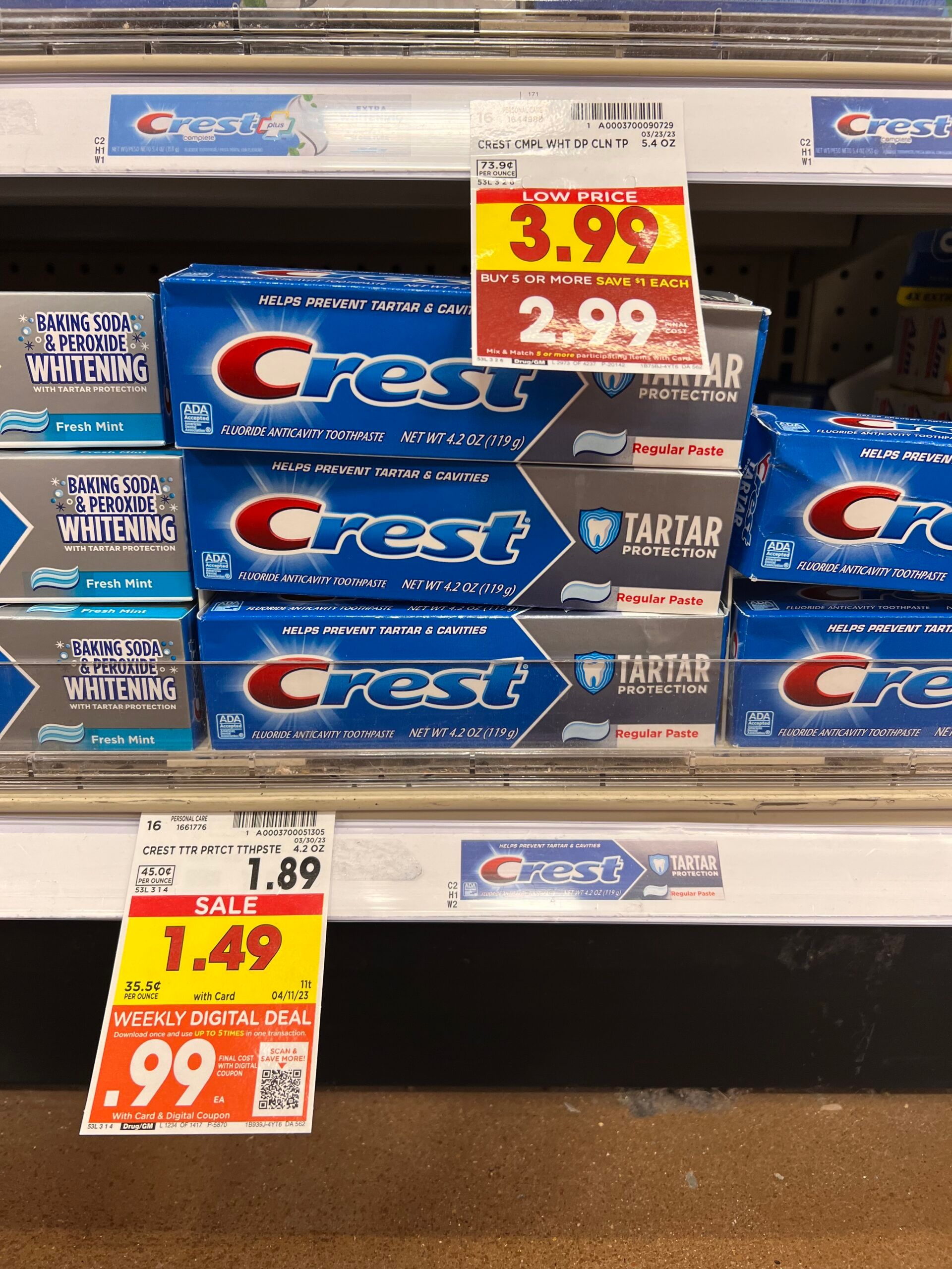 crest toothpaste kroger shelf image 1